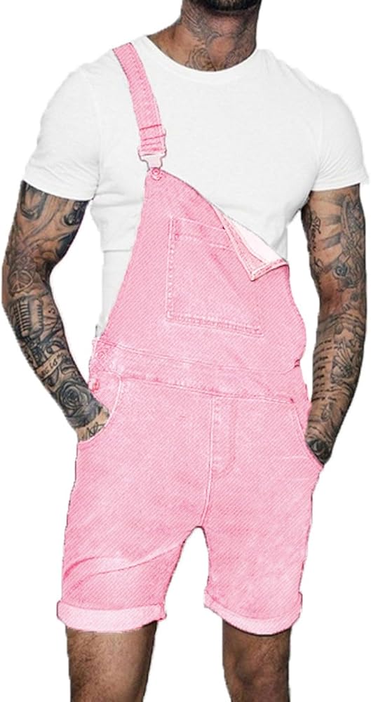 Men's Jeans Denim Pants Mens Fashion Trend Denim Suspender Shorts Loop Edge DenimRomper Shorts Casual Jeans