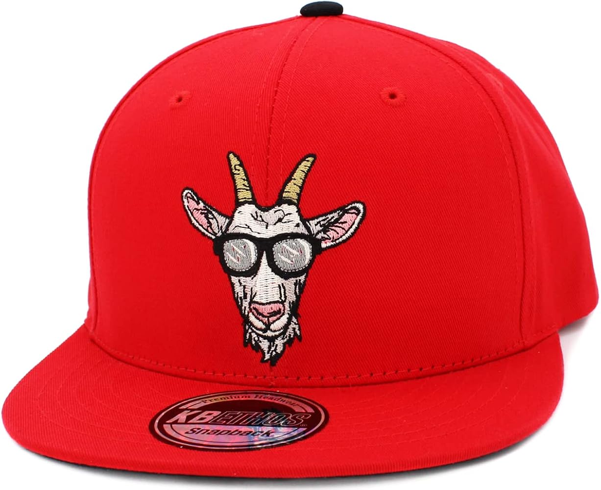 KBETHOS Goat Snapback Multi Color Underbrim Cotton Flat Visor Adjustable Unisex