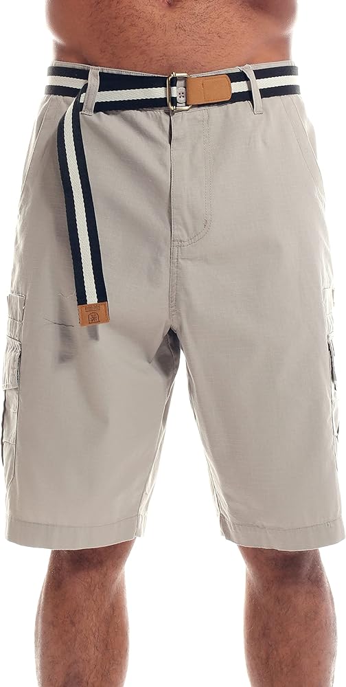 STACY ADAMS Premium Ripstop 100% Cotton Cargo Shorts, Relaxed Fashion Fit with Matching Belt