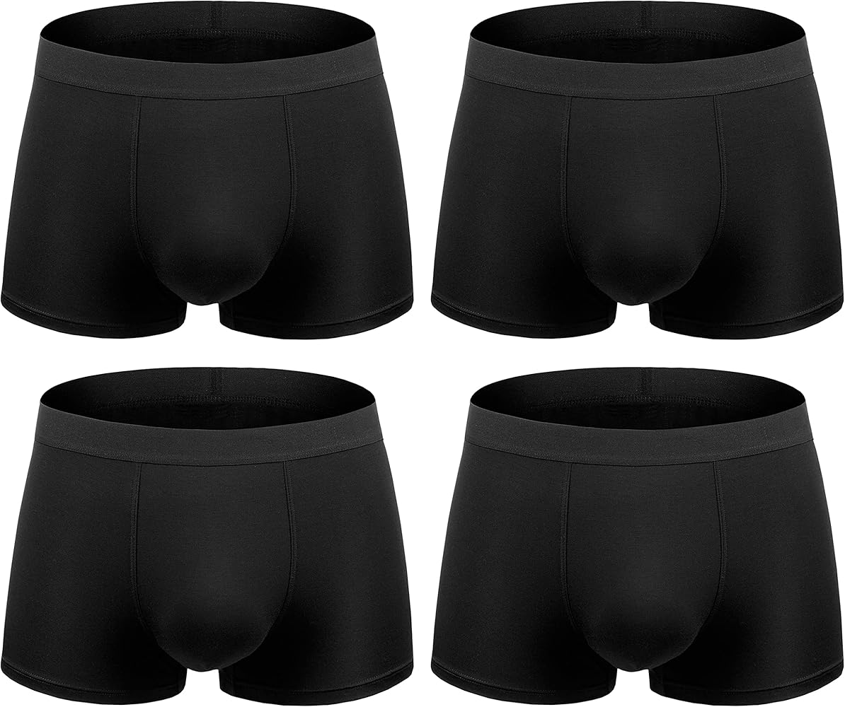 Mens Modal Underwear Seamless Microfiber Boxer Briefs Trunks Short Leg Pack