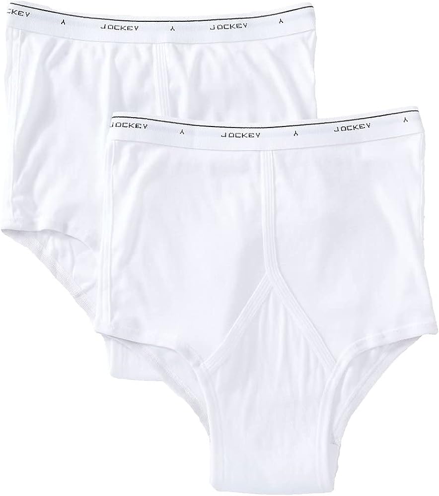 Jockey Men's Underwear Tall Man Classic Brief - 2 Pack, White, 46