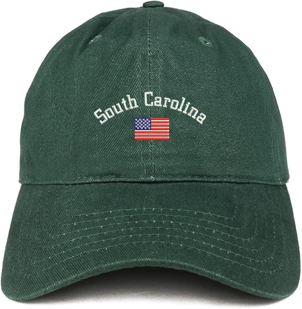 Trendy Apparel Shop South Carolina USA Flag Low Profile Soft Cotton Baseball Cap