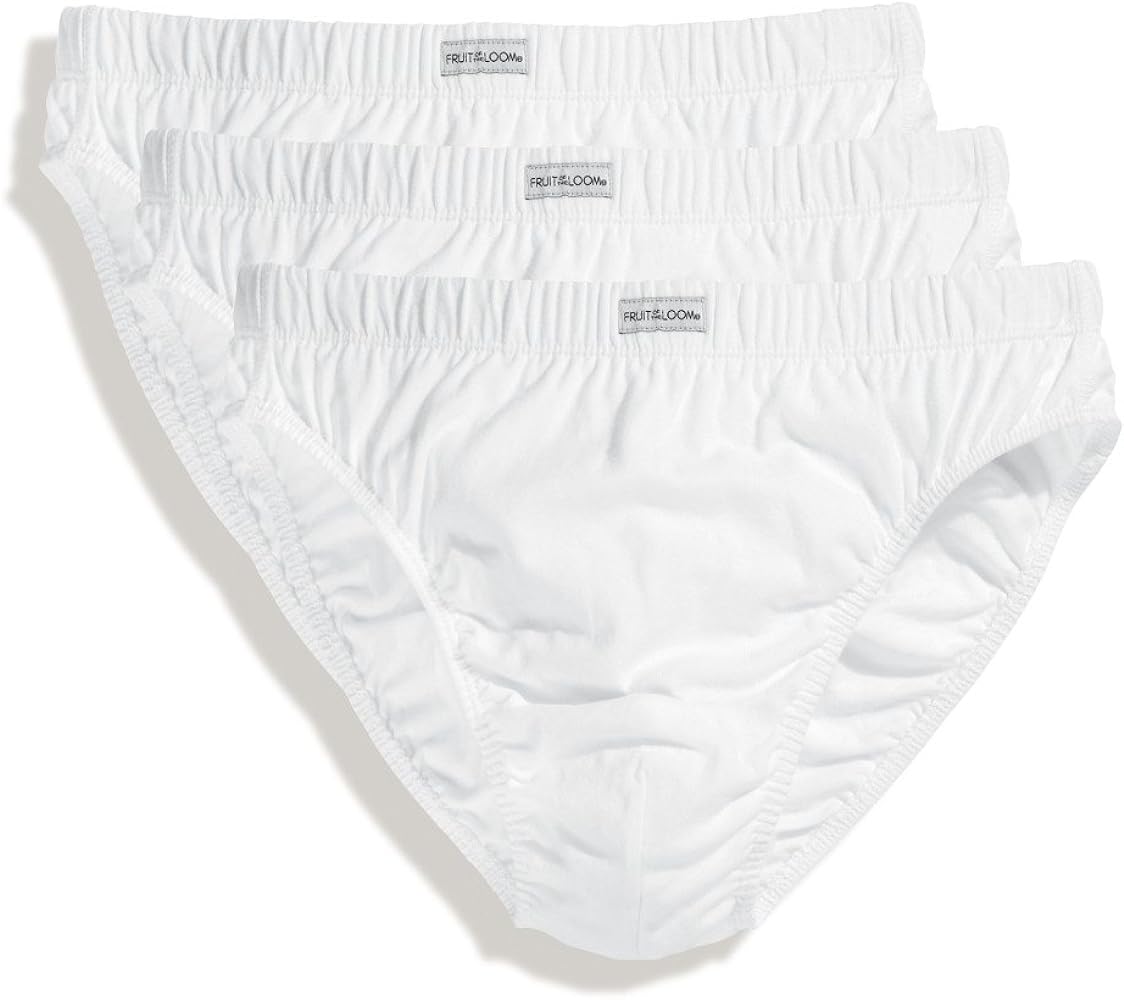 Fruit of the Loom mens Fruit of the Loom Mens Classic Slip 3 Pack Underwear White M - Waist 34/36"