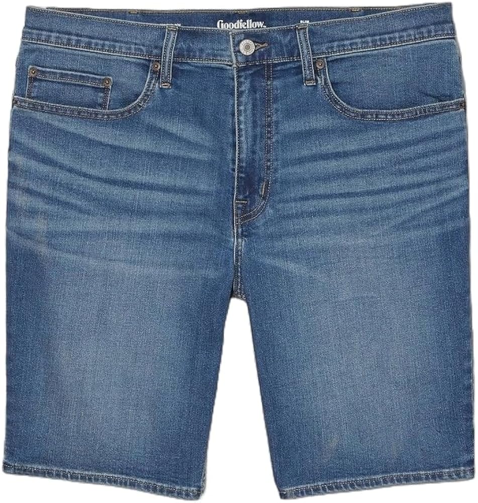 Goodfellow & Co Men's 10.5" Slim Fit Jean Shorts - (Medium Blue, 28)