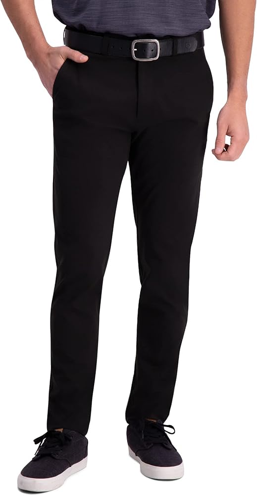 Haggar Men's The Active Series Slim Fit Flat Front Pant