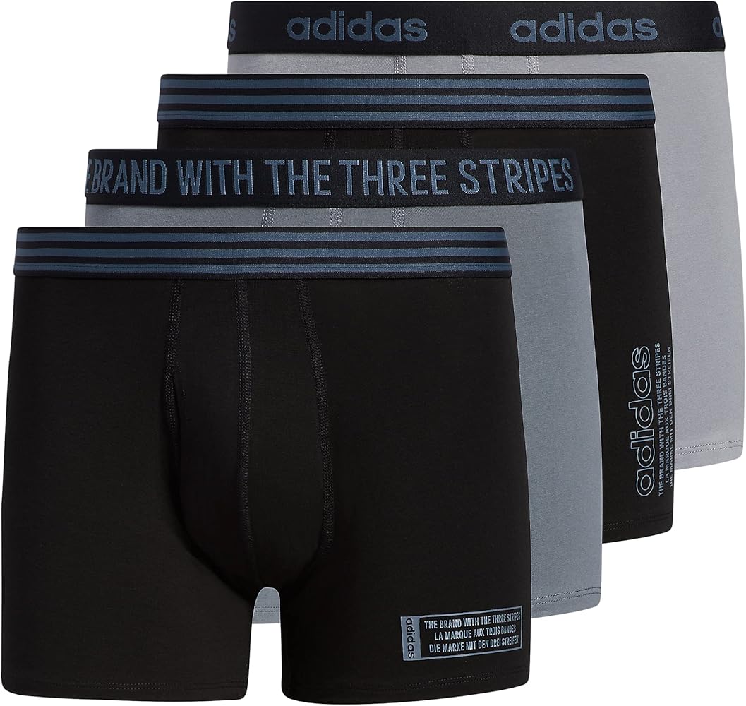 adidas Men's Core Stretch Cotton Trunks Underwear 4-Pack