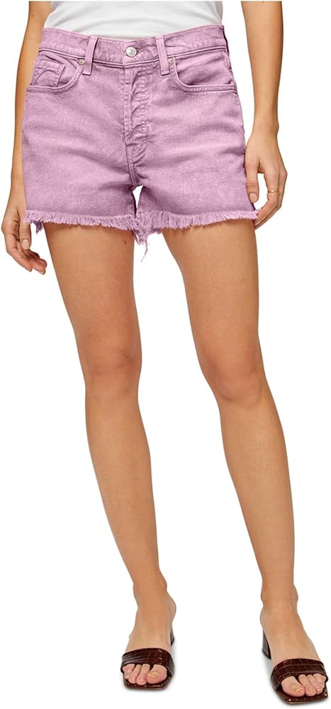 7 For All Mankind Monroe Cutoffs Shorts in Tie-Dye Pink