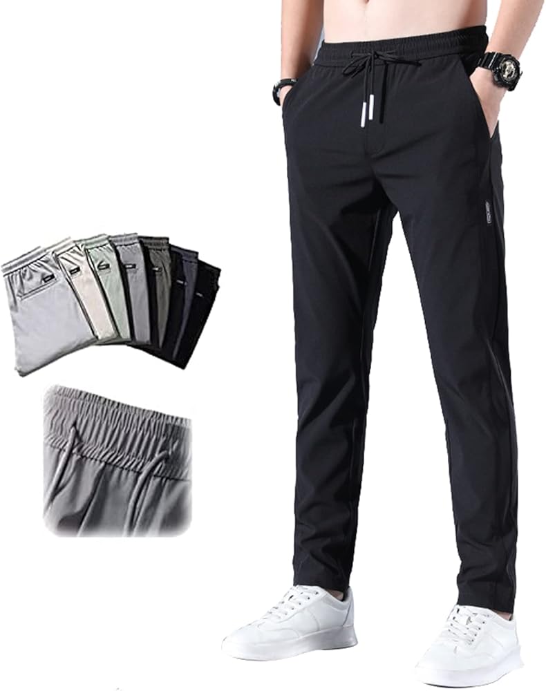 Deniluxe Pants for Men, Luvchoice Stretch Pants for Men, Glidepants - Unisex Quick Dry Pull-On Stretch Pants