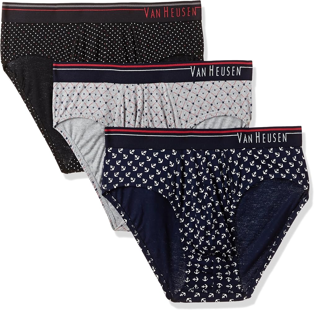 Van Heusen Men's Cotton Printed Brief (Pack of 3)