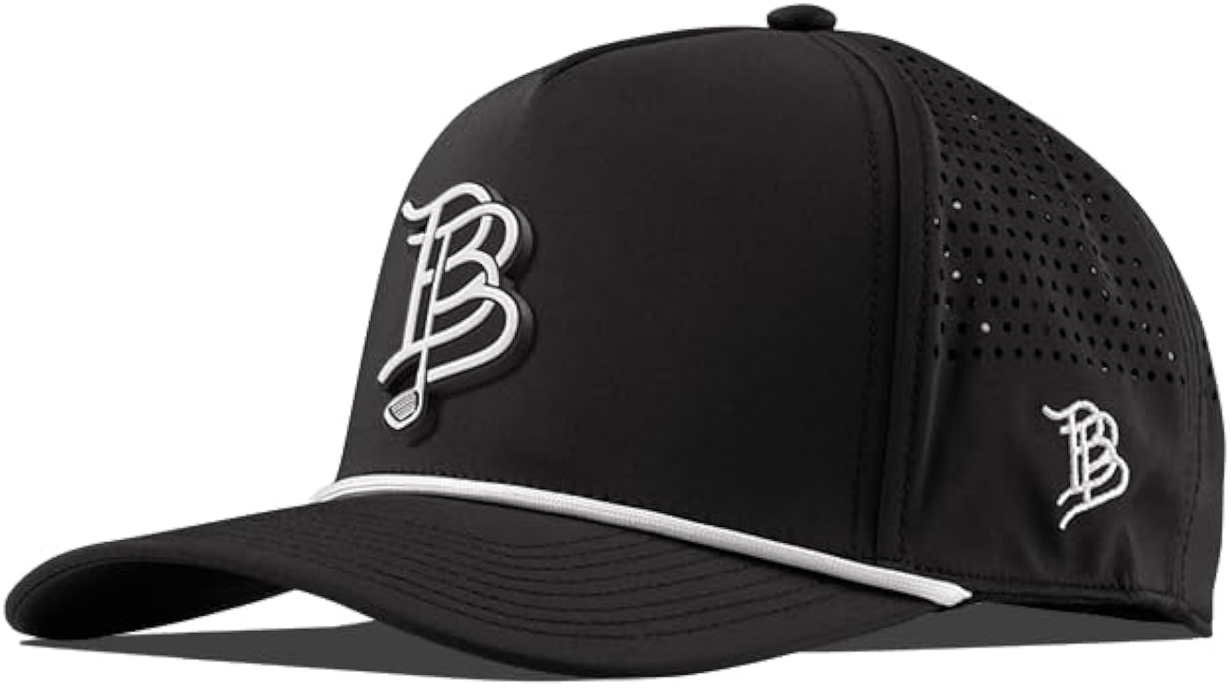 Branded Bills BB Golf Cutout PVC Curved 5 Panel Rope, Snapback Closure, Lightweight, Comfortable Baseball Cap