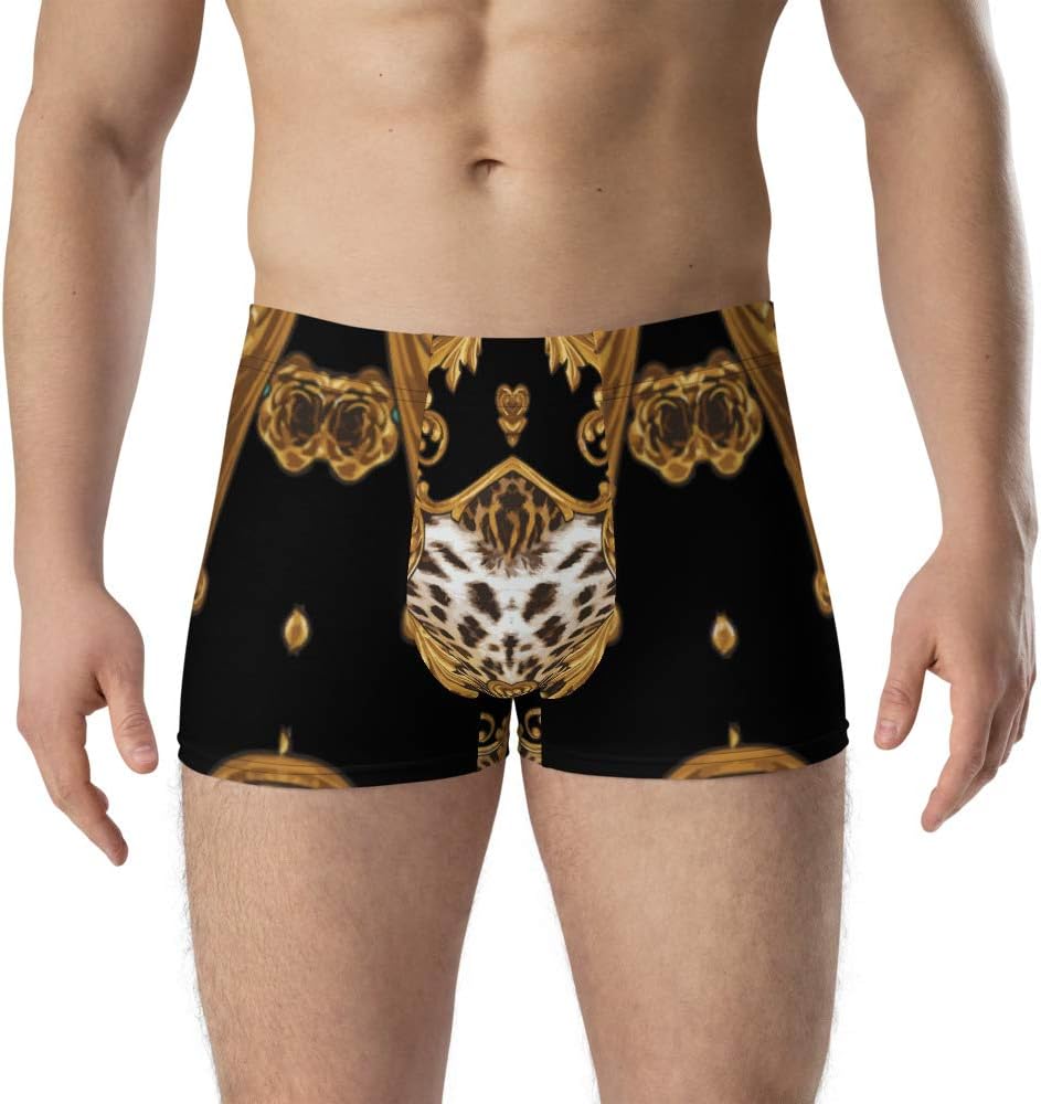 Boxer Briefs Underwear Men’s Cheetah Baroque Gold Black