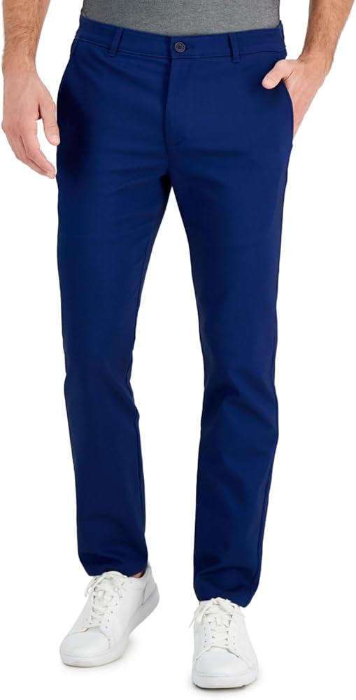 Alfani Men's Regular Fit Tech Pants Blazing Navy Blue 40 x 32