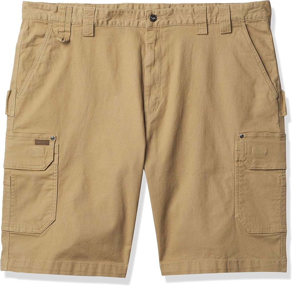 Smith's Workwear Men's Stretch Canvas Cargo Utility Short, Black, 42