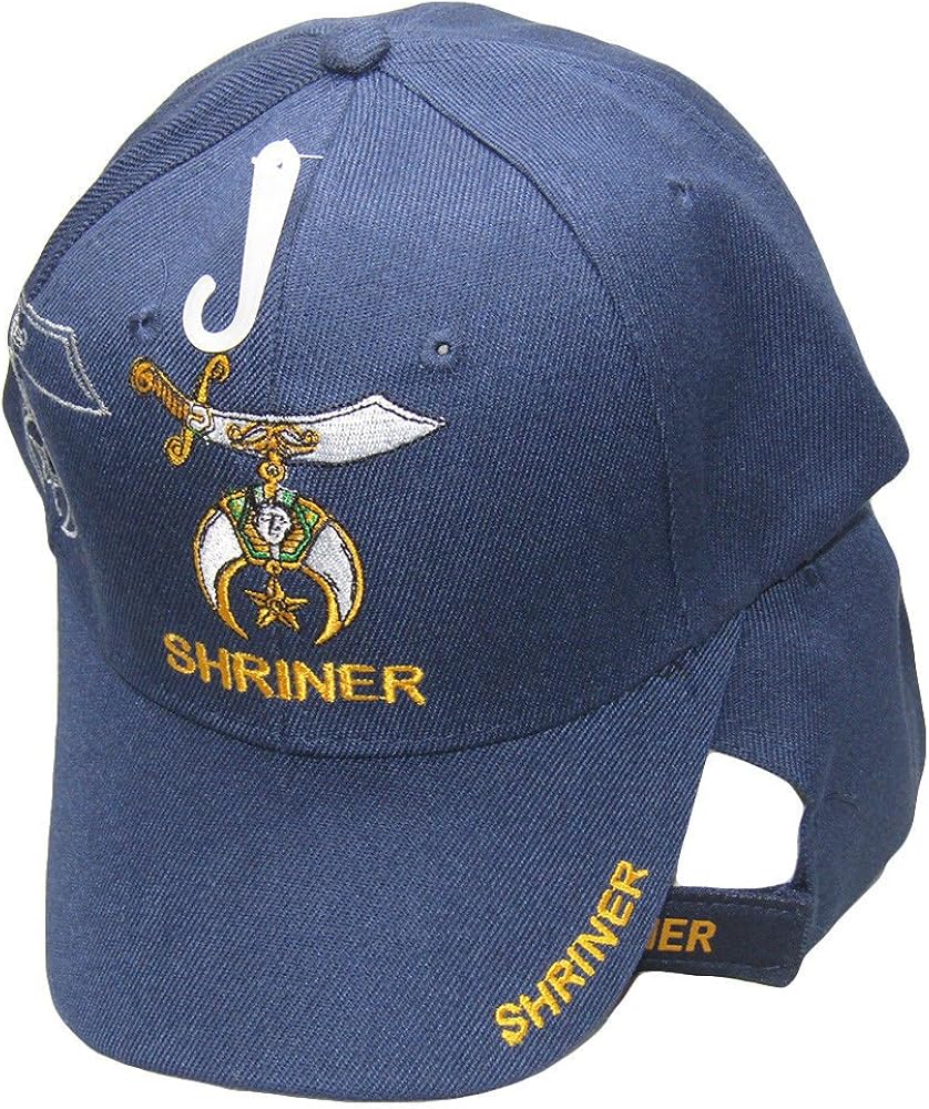 MWS Shriner Emblem Navy Blue with Shadow Embroidered Cap