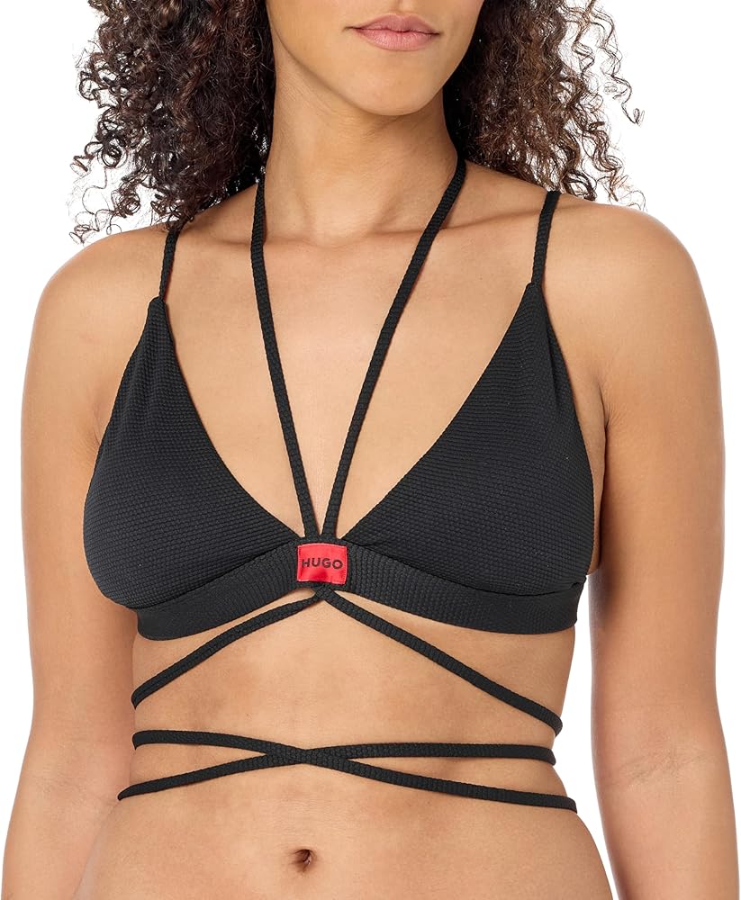 HUGO Men's Big Logo String Detail Bikini Top