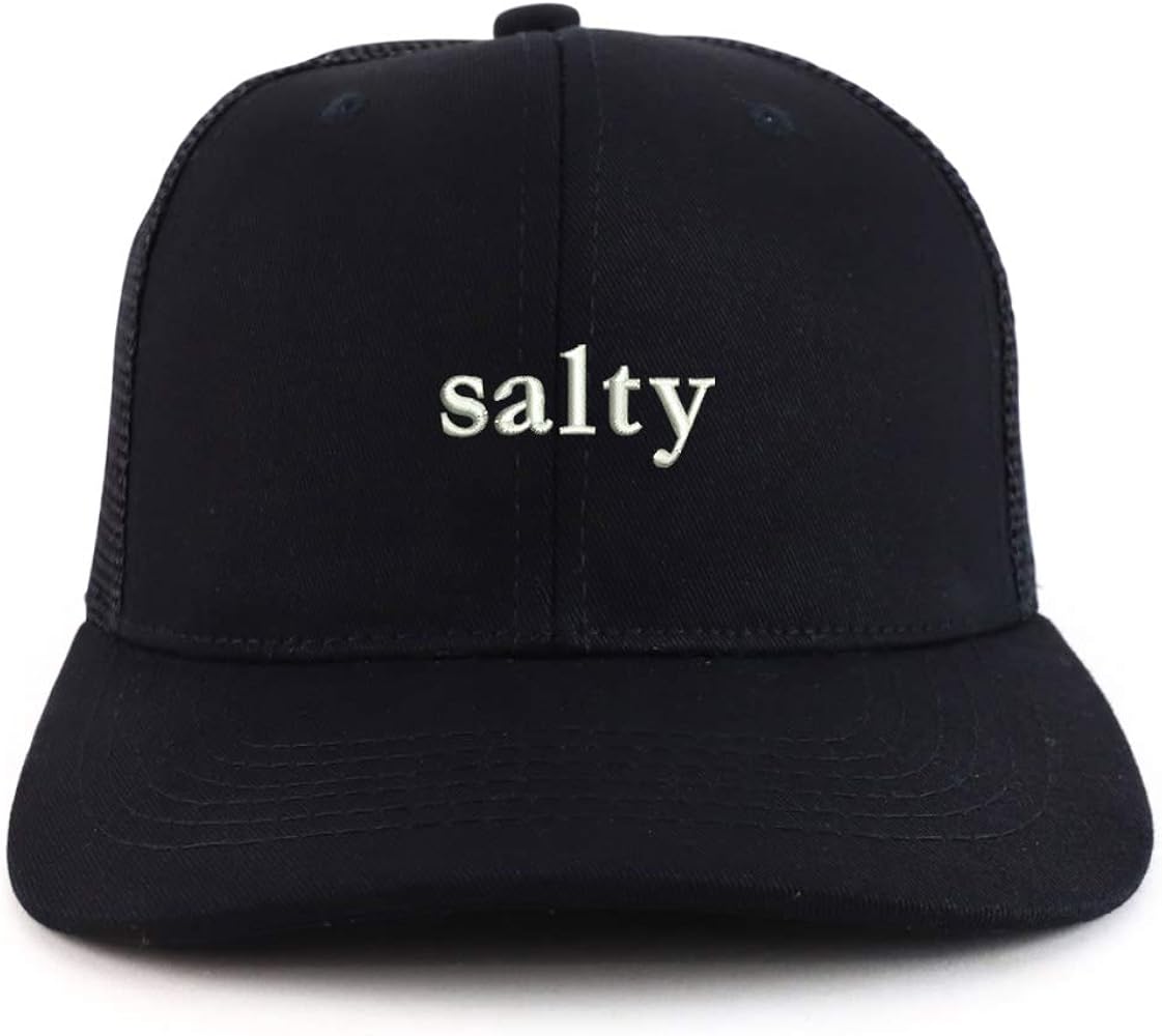 Trendy Apparel Shop Salty Embroidered Cotton Two Tone Trucker Baseball Cap