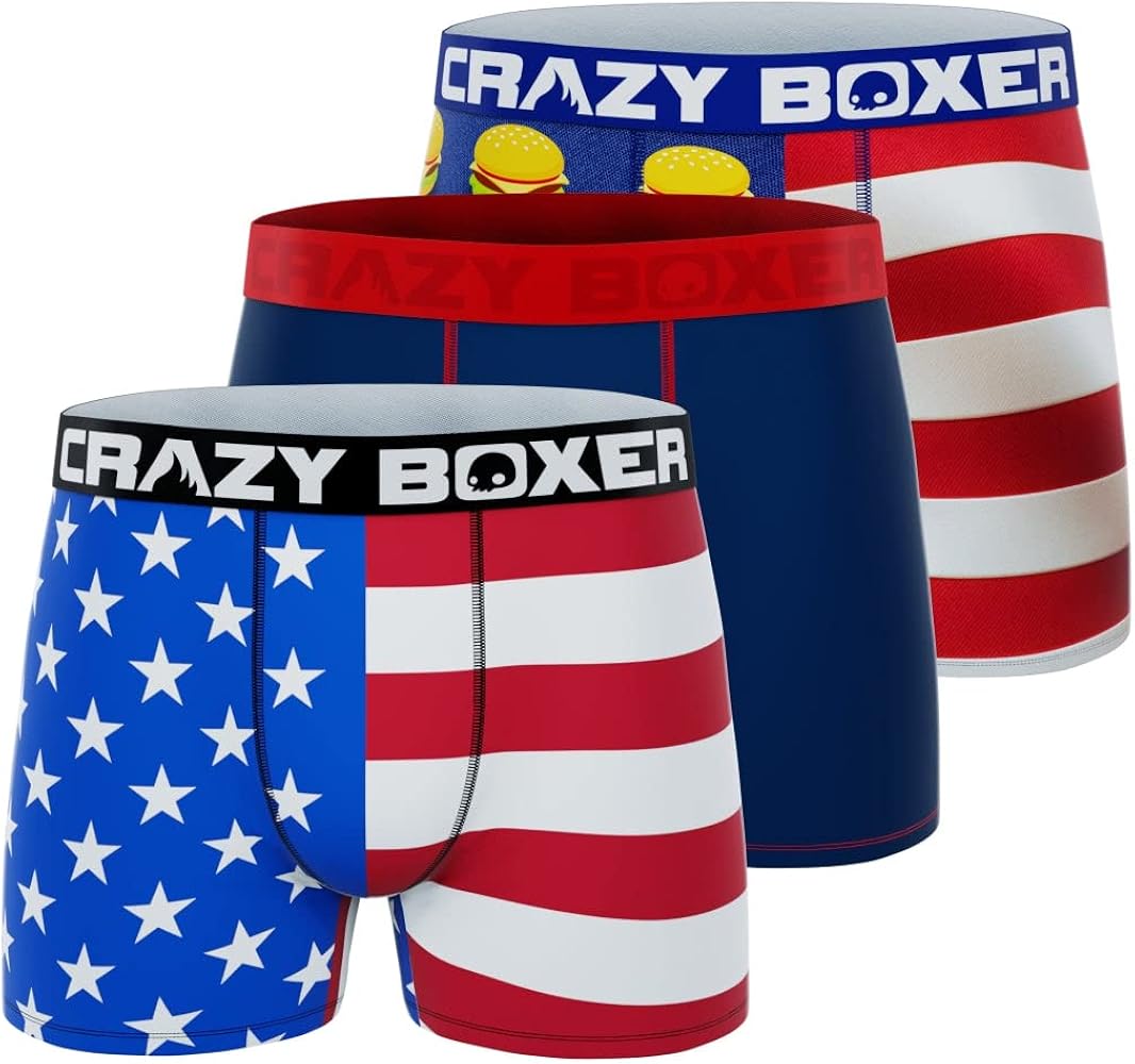 CRAZYBOXER Men's Underwear Resistant Soft Boxer Brief (3 PACK)