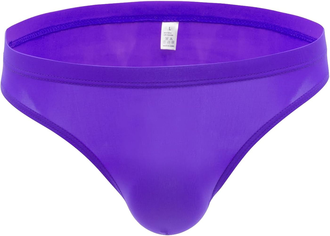 Men's Briefs Low Rise Ice Silk Bikinis Seamless Soft Breathable Underwear Purple