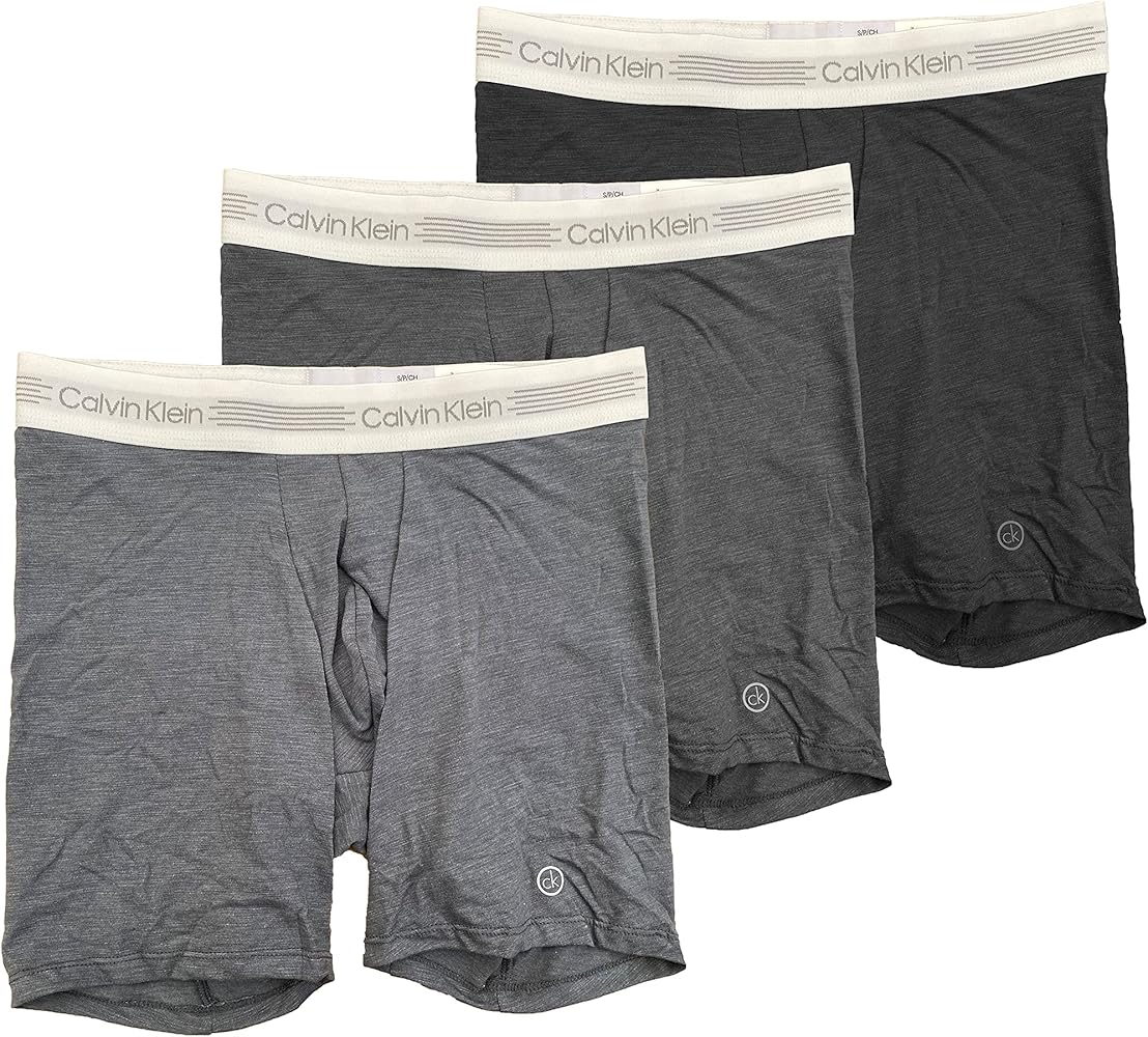 Calvin Klein Men`s Cotton Stretch Boxer Briefs 3 Pack (H_Black(NP2404-904)/2H_Grey, Small)