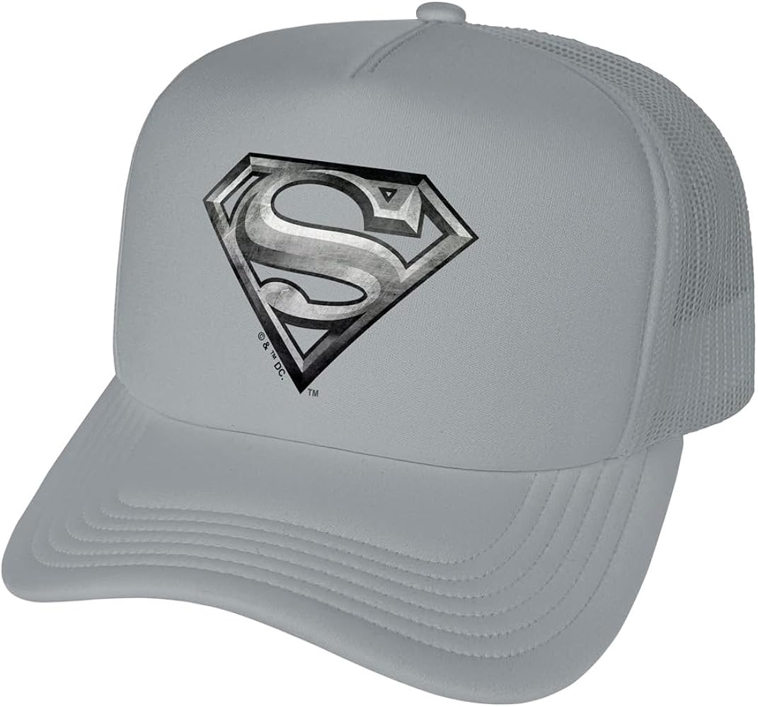 Popfunk Official Superman Shield Logos Foam Snapback Trucker Hat - Unisex for Men and Women