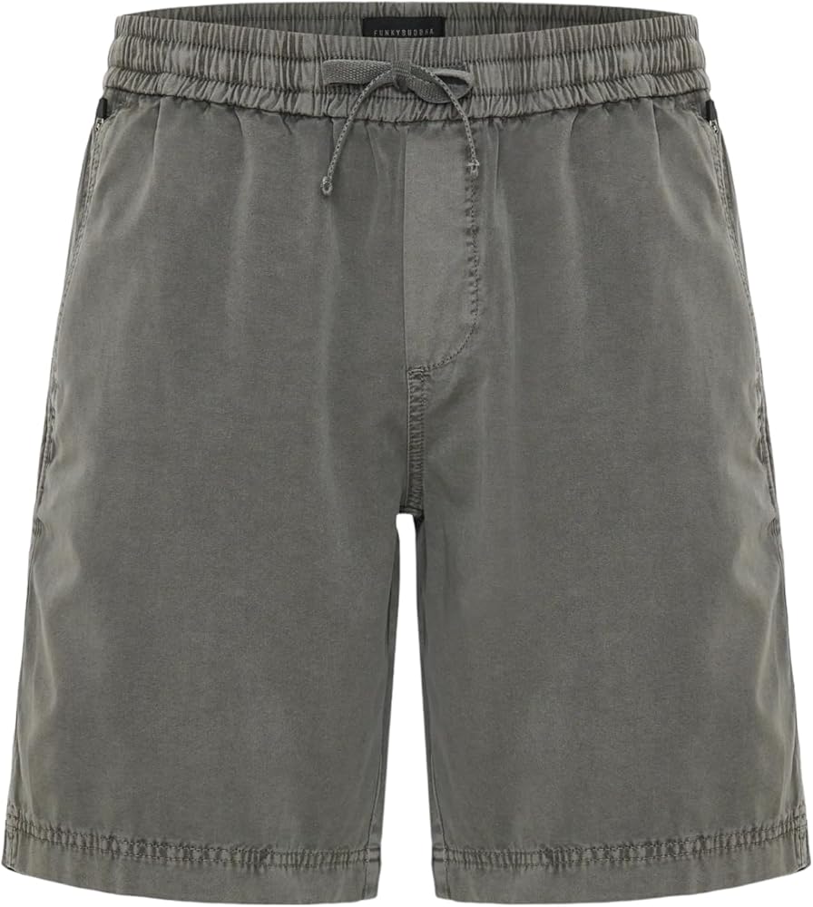 Men's Regular Fit Garment Dyed Chino Shorts in Jacquard Pattern