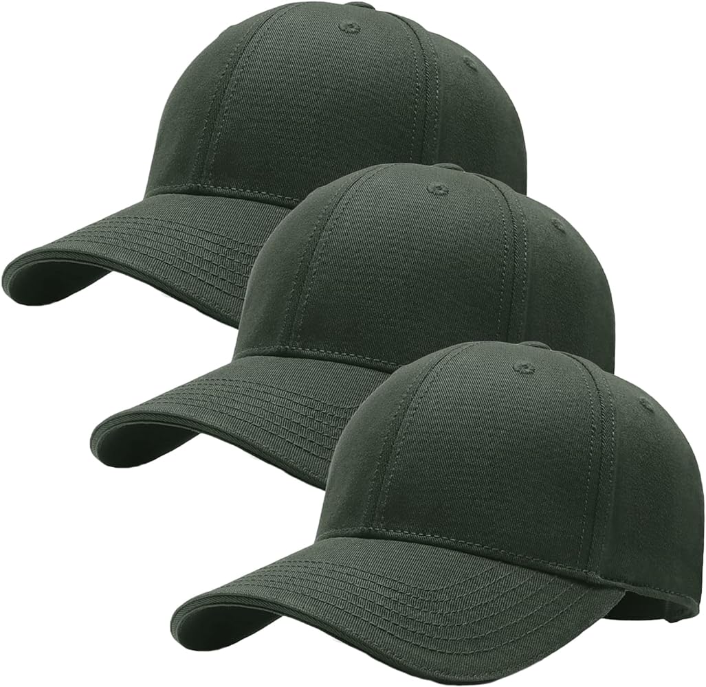 3 Pack Solid Color Baseball Cap, Classic Adjustable Cotton Dad Hats for Men/Women Plain Golf Hat Custom Sports Hat