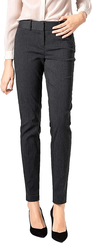 SATINATO Women's Casual Work Pants Skinny Slacks Leggings Comfort Mid Rise