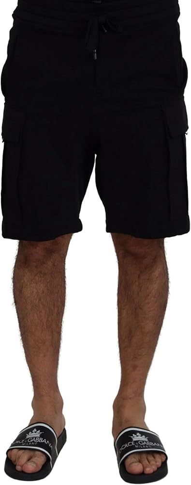 Dolce & Gabbana Black Cotton Bermuda Cargo Shorts IT44 | S