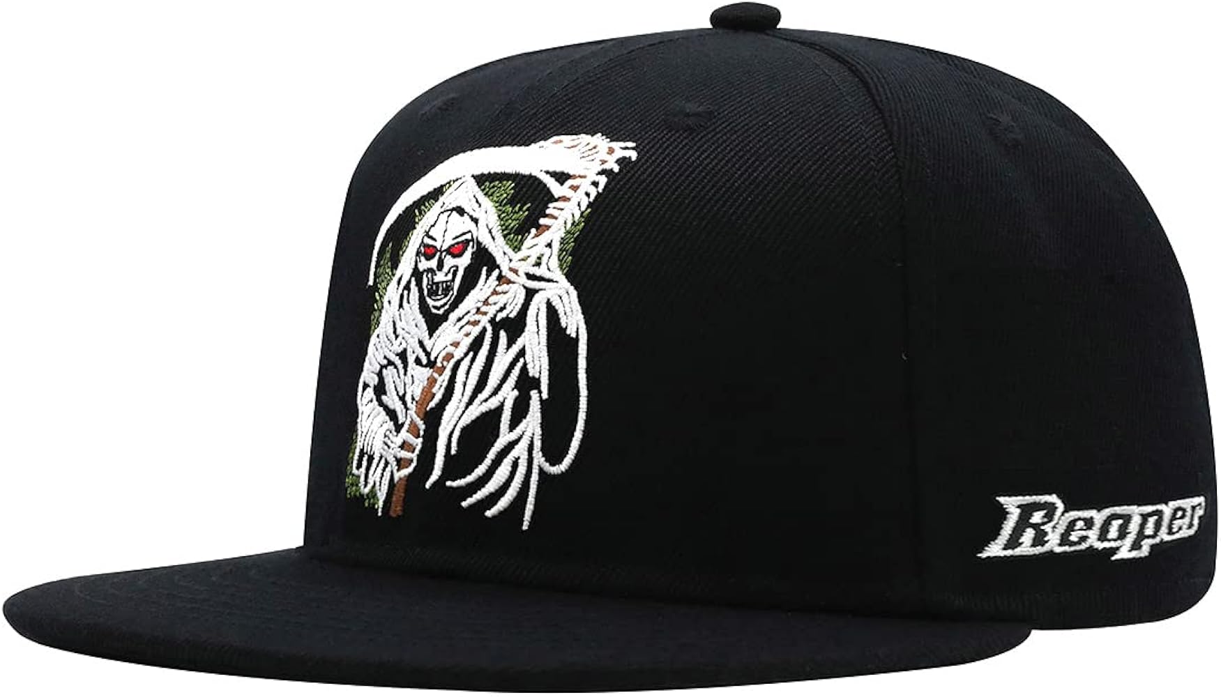 Classic Snapback Hats Skull Embroidery Adjustable Flat Bill Hat Unisex Baseball Caps