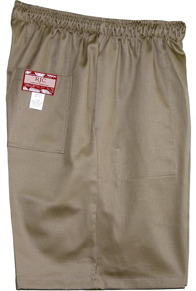 RJC Men's Elastic Waistband 3 Pockets Cotton Twill Solid Shorts