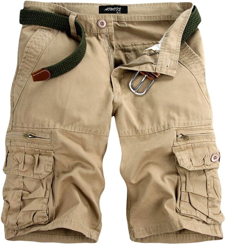 Cotton Twill Cargo Shorts Lightweight Relaxed Fit Multi-Pocket Summer Camo Shorts Work Outdoor Wear