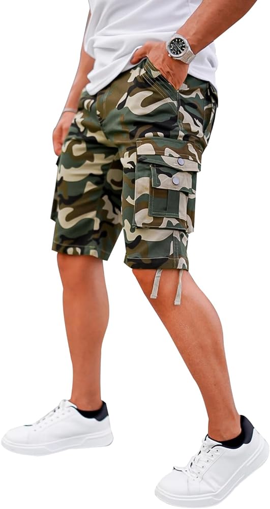 GINGTTO Cargo Shorts for Men Relaxed Fit Elastic Waist Stretch Short Summer