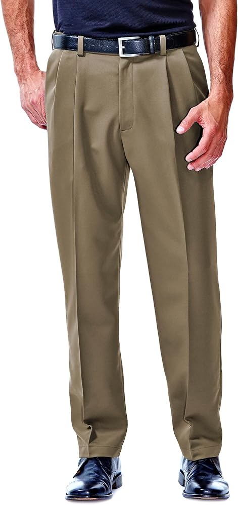 HAGGAR mens Cool 18 Heather Solid Pant