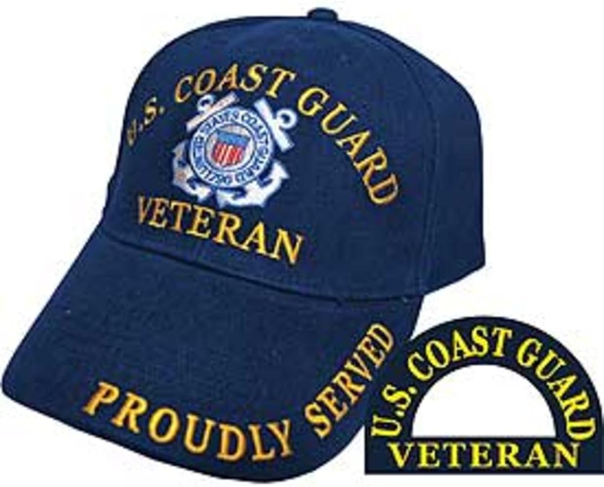 U.S. Coast Guard Veteran Proudly Served Hat Cap Blue