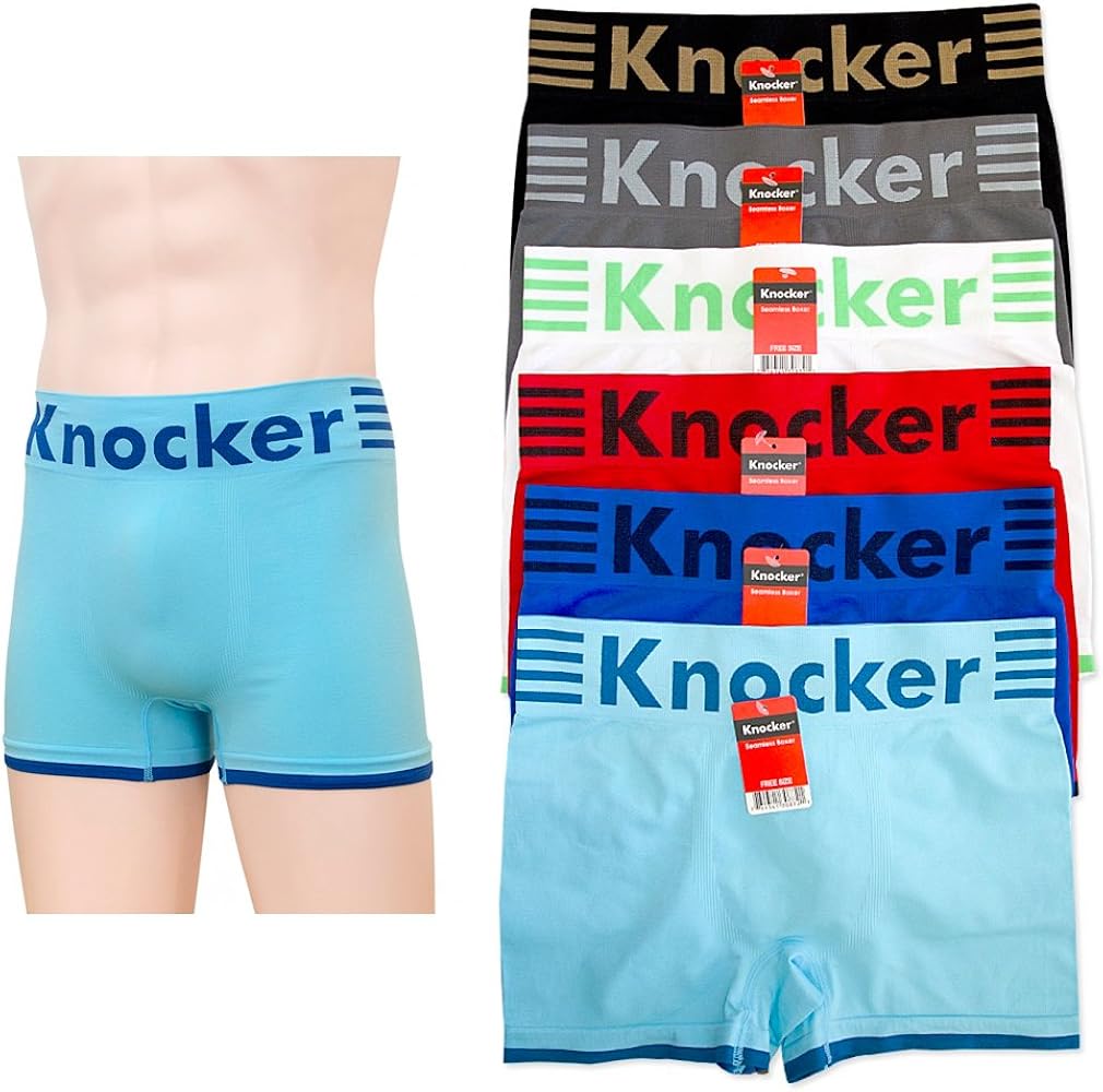 12pk Mens Seamless Boxer Briefs Short Microfiber Underwear Knocker One Size New Blue