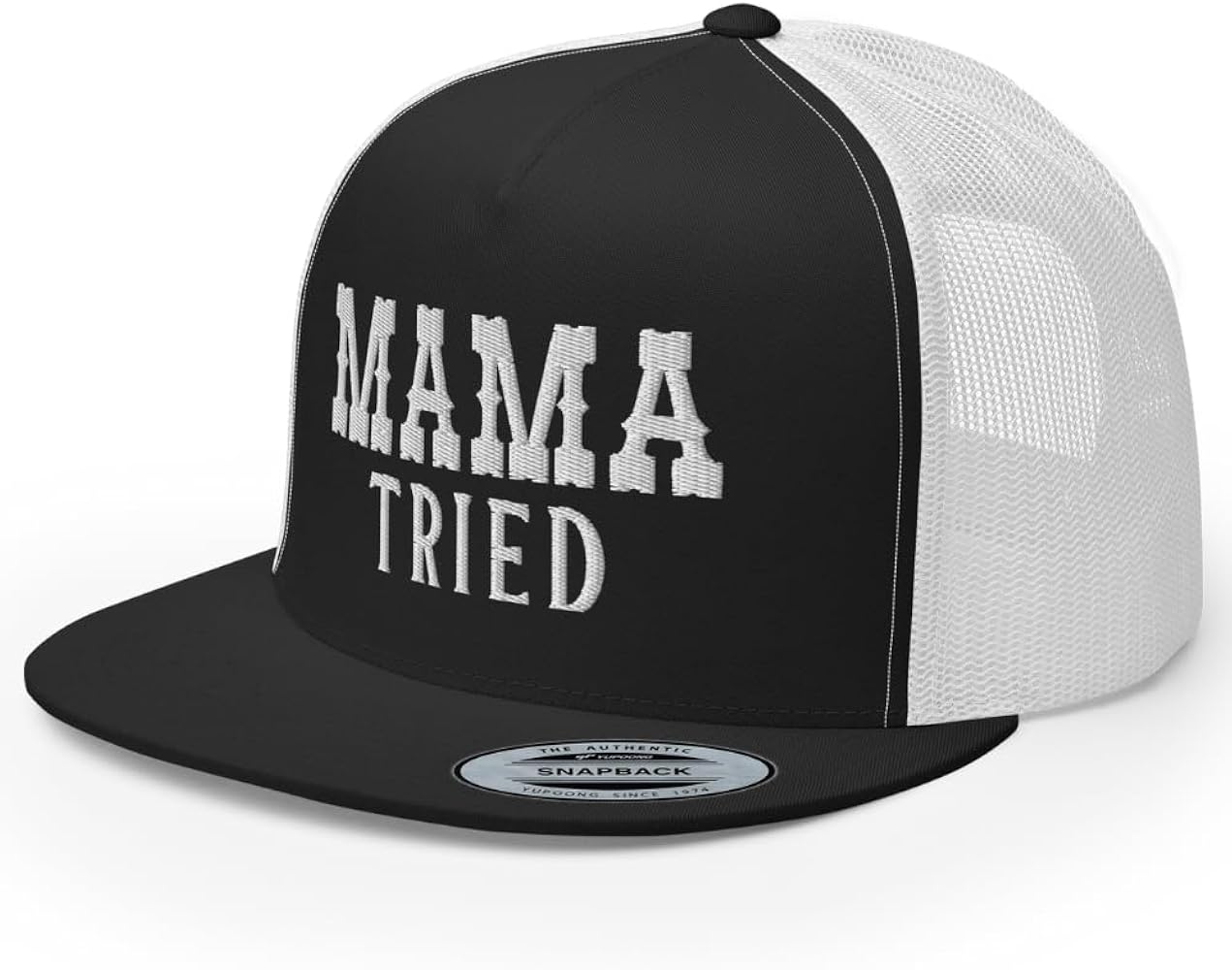 NG Mama Tried Trucker Hat Flat Bill High Crown Adjustable Funny Cap