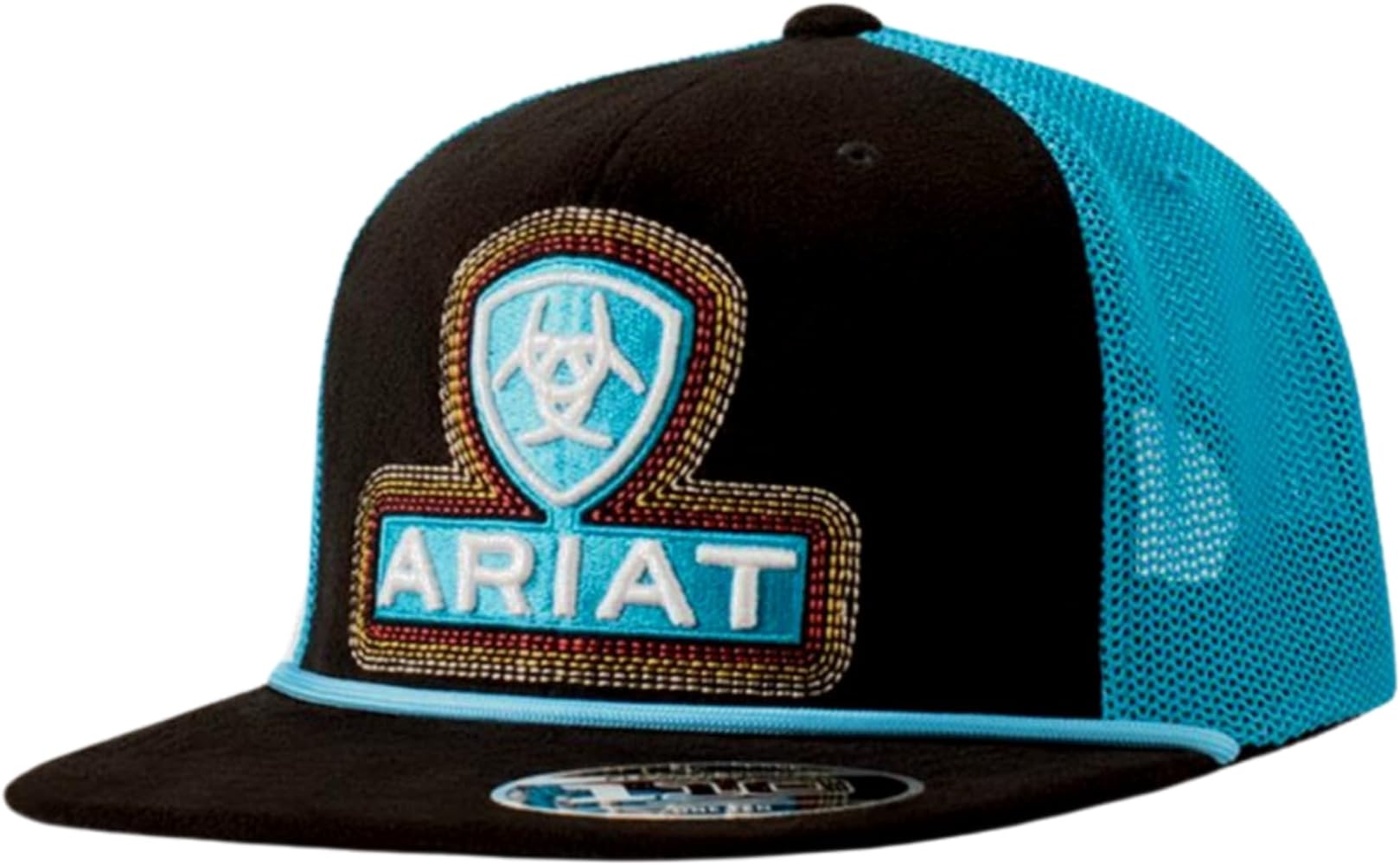 ARIAT FlexFit 110 Mens Cap - Roughout Braid, Black/Turquoise