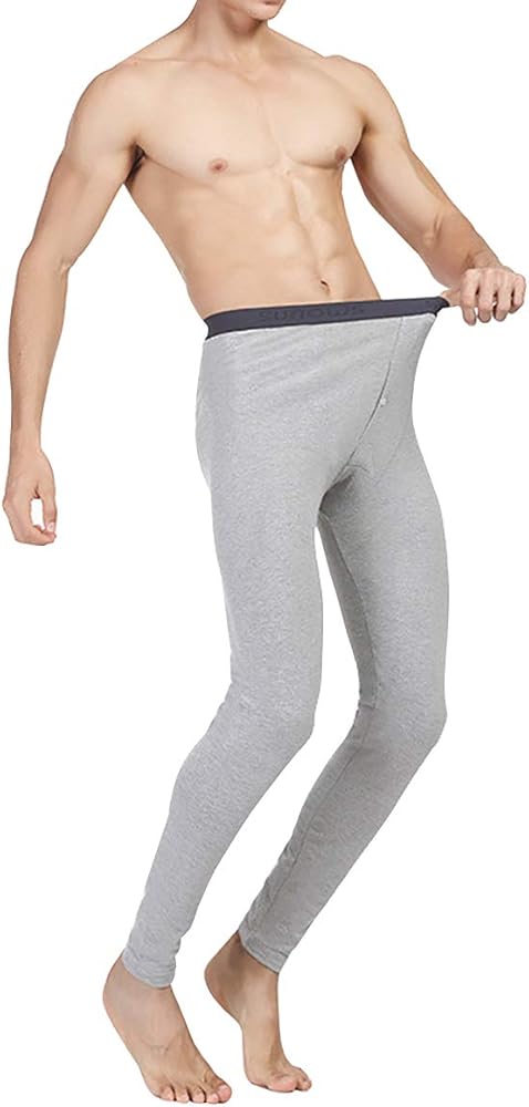 Men Thermal Underwear Bottoms, Leggings Pants Stretch Base-Layer Pant Winter Men