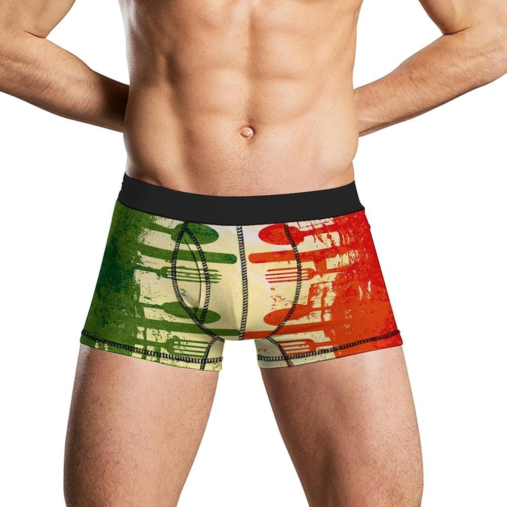 Italian Flag Men's Boxer Briefs Soft Lightweight Underwear Stretch Trunks