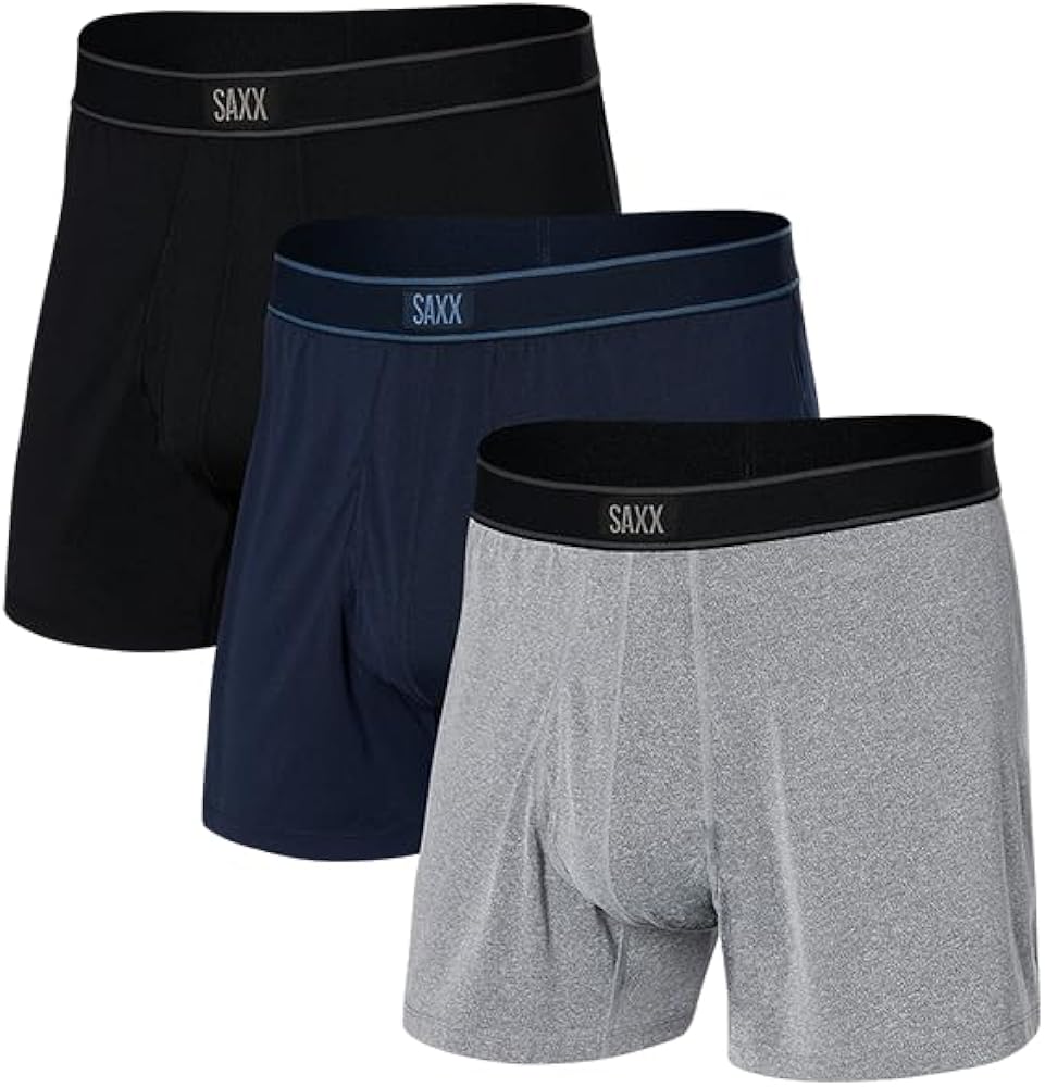 SAXX Underwear Co. - Men's Daytripper Boxer Short with Fly, 3 Pack, Built-In Pouch Support - Underewar for Men