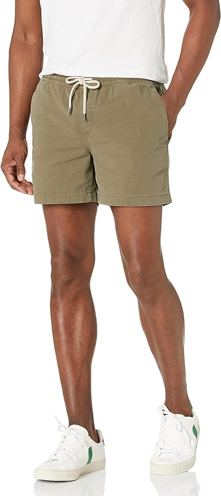 Amazon Essentials Men's Slim-Fit 5" Pull-on Comfort Stretch Canvas Short (Previously Goodthreads)