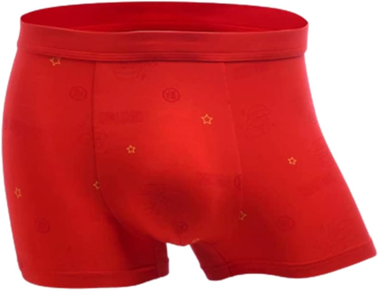 Modai red men's boxer pants comfortable breathable printing red underwear men's double-layer inner crotch boxer briefs