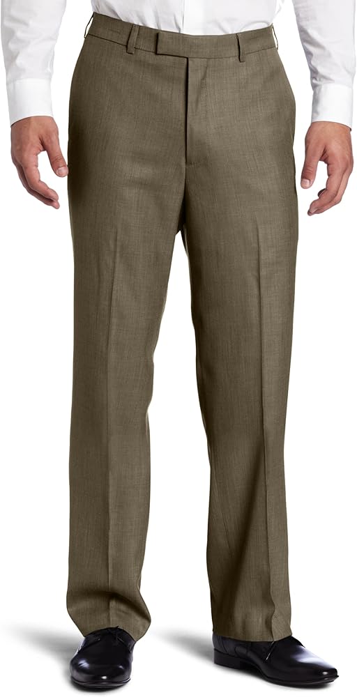 Savane Men's Flat Front Sharkskin Dress Pant