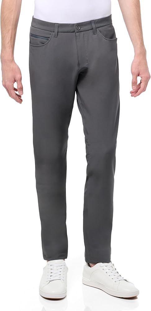 BOSS Men's Reflective Fabric Slim Fit Tapered Leg Trousers