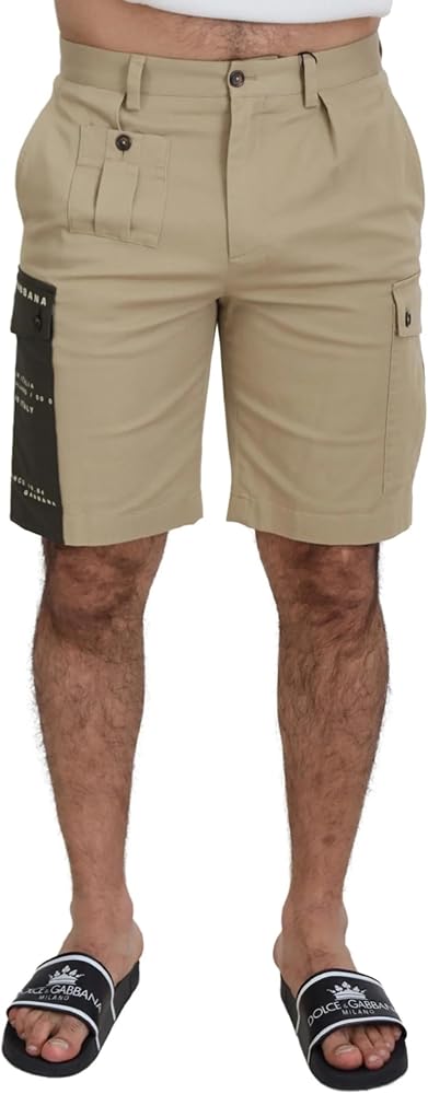 Dolce & Gabbana Beige Cotton Cargo Bermuda Shorts IT44 | XS