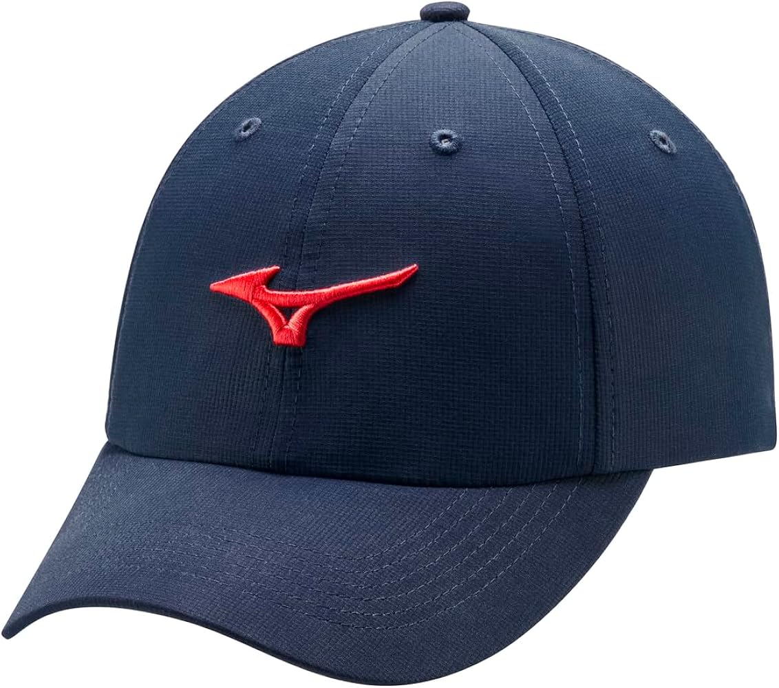 Mizuno Standard Tour Adjustable Lightweight Hat, Navy/Red