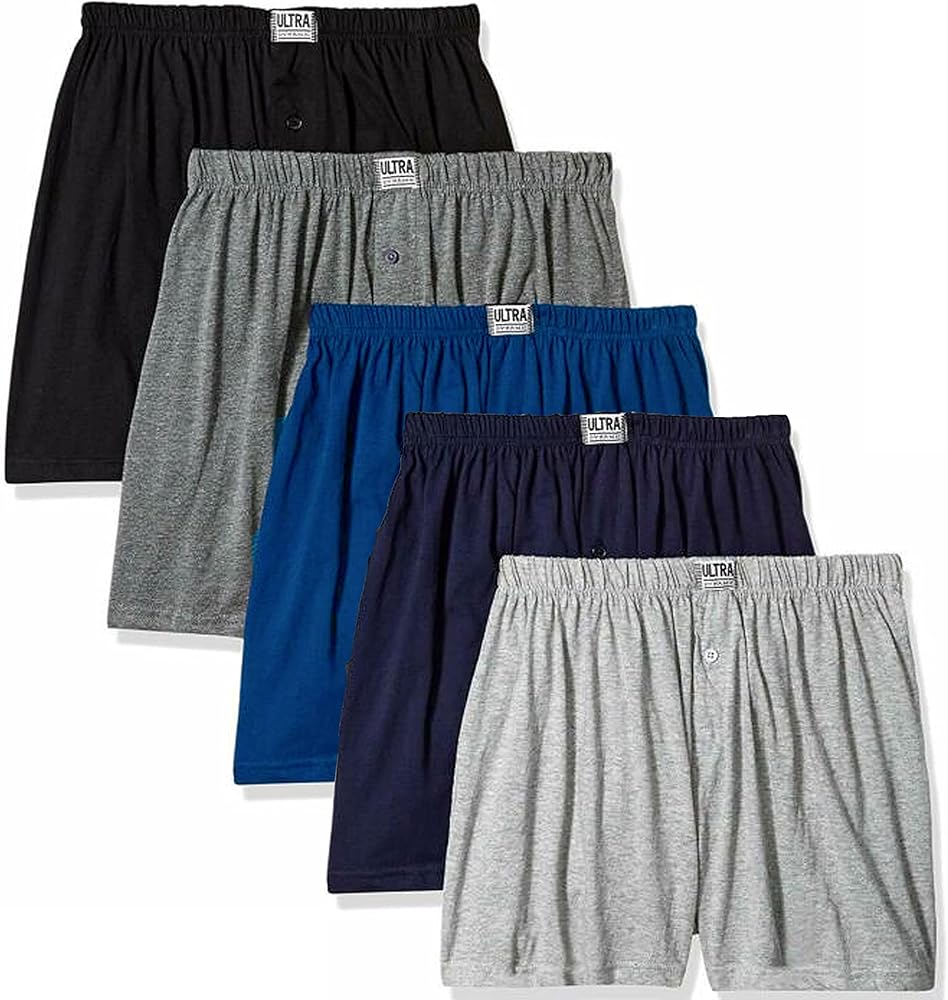 4 Pc Men's Plain Boxer Shorts 100% Cotton Underwear Knit Solid Assorted Colors