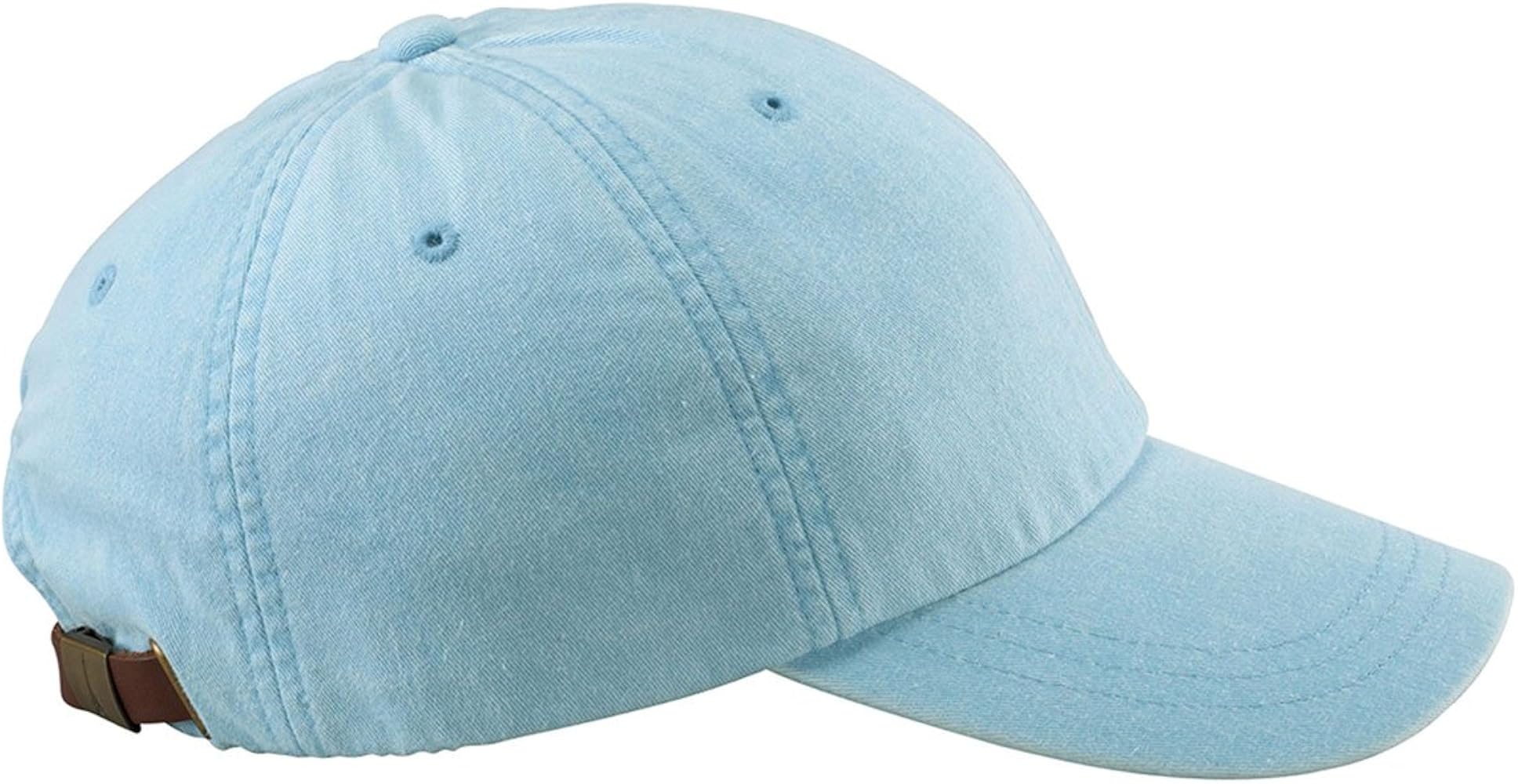 Adams 6-Panel Washed Pigment-Dyed Cap, Baby Blue, OS