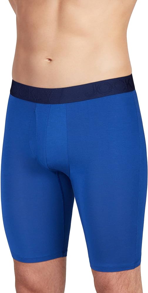 Jockey Men's Underwear Active Ultra Soft Modal 9" Long Leg Boxer Brief