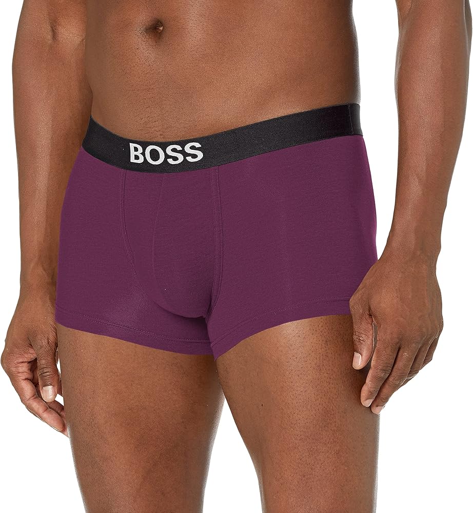 BOSS mens Trunk 24 Logo Underwear, Eggplant Purple, Small US